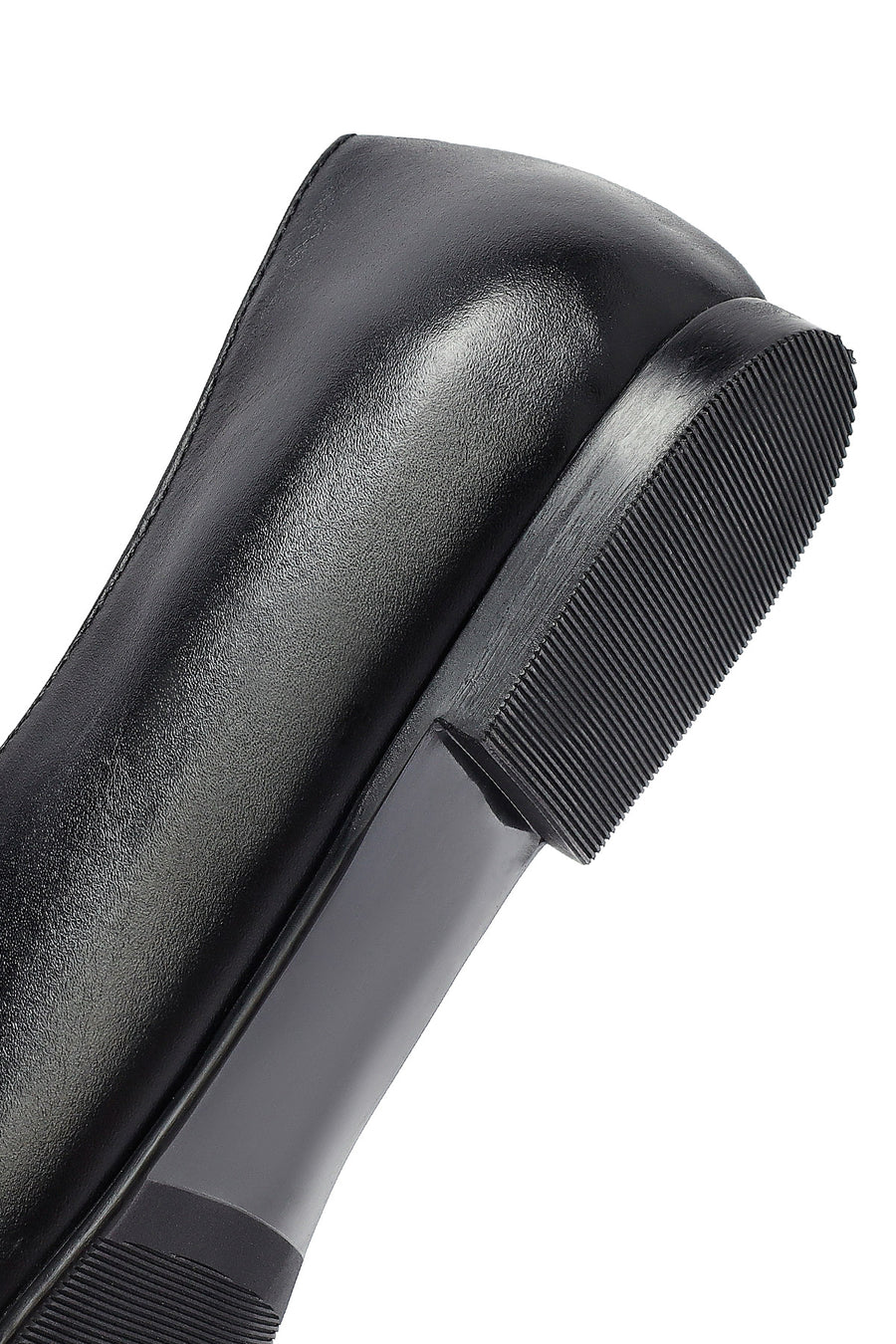 Woman Black Leather Babet