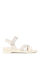 Woman Cream Ankle-Strap Leather Sandals | Derimod