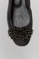 Women's Leather Ballerinas with Bead Detail | Derimod