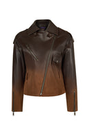 Soho Woman Brown Short Oversize Biker Suede Jacket | Derimod