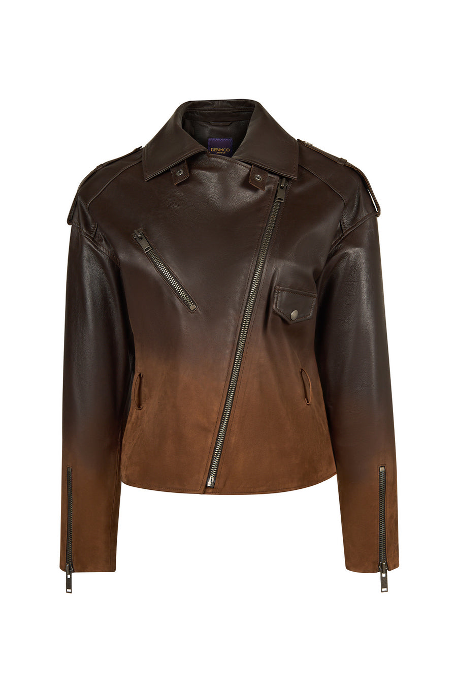 Soho Woman Brown Short Oversize Biker Suede Jacket