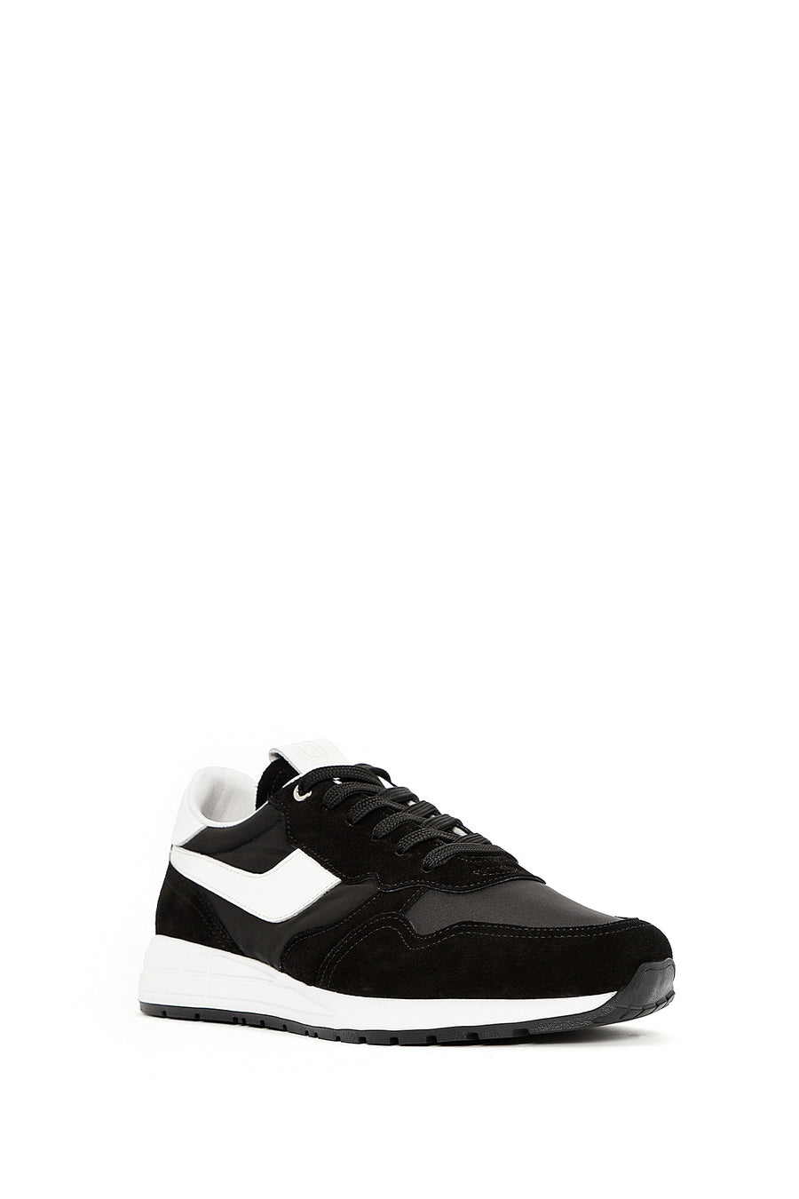 Men's Black Lace-up Leather Sneaker