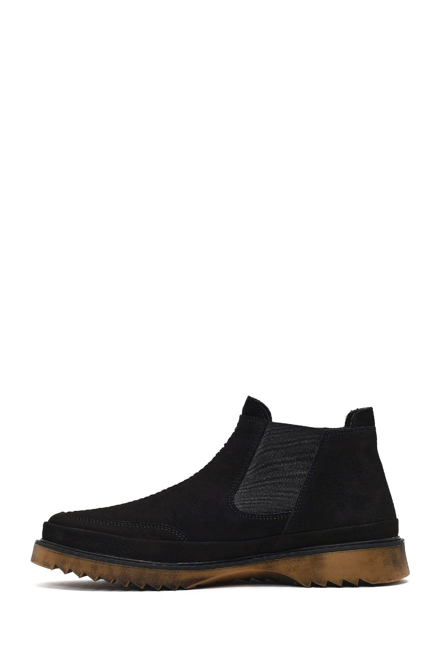Male Black Nubuck Leather Chelsea Boots