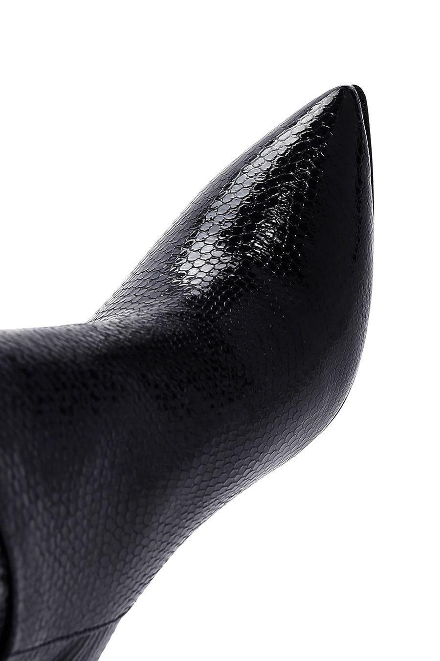 Women's Black Leather Thin Heeled Boots