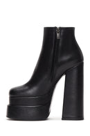 Women's Black Leather Platform High Heel Boots | Derimod