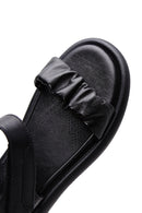 Kadın Siyah Deri Comfort Sandalet | Derimod