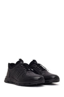 Male Black Lace-up Leather Sneaker | Derimod