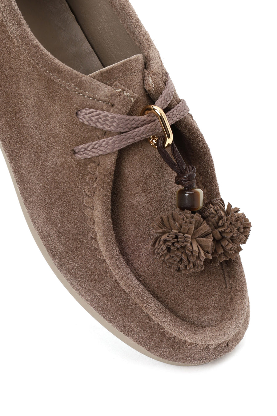 Woman Mink Lace-Up Tassel Suede Casual Shoes
