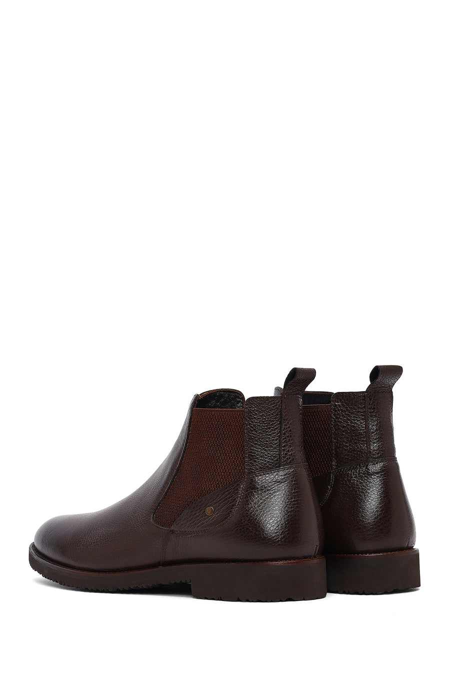 Male Brown Leather Casual Chelsea Boots