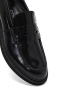 Kadın Siyah Rugan Deri Maskülen Loafer | Derimod