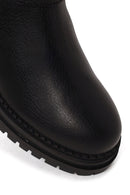 Harley Davidson Woman Black Joel Zip Closure Leather Boot | Derimod