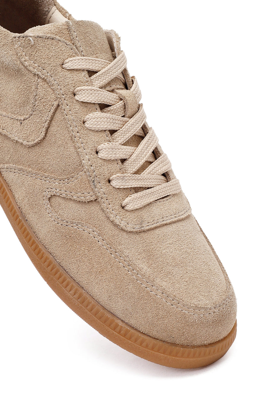 Kadın Camel Bağcıklı Süet Deri Sneaker