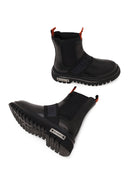 Harley Davidson Woman Black Nefud Thick-Soled Leather Chelsea Boots | Derimod