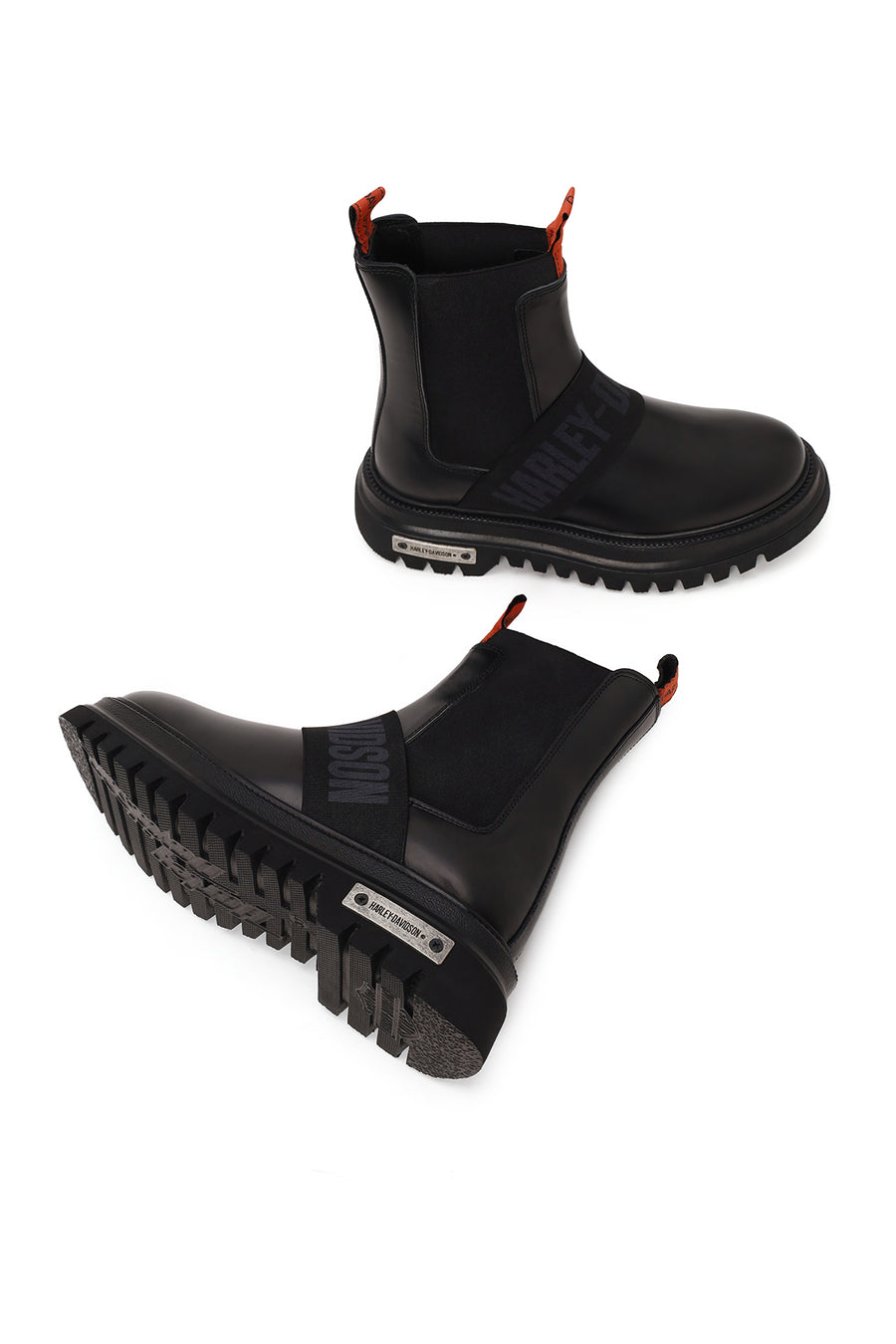 Harley Davidson Woman Black Nefud Thick-Soled Leather Chelsea Boots