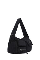 Women Black Long Strap Fabric Shoulder Bag | Derimod
