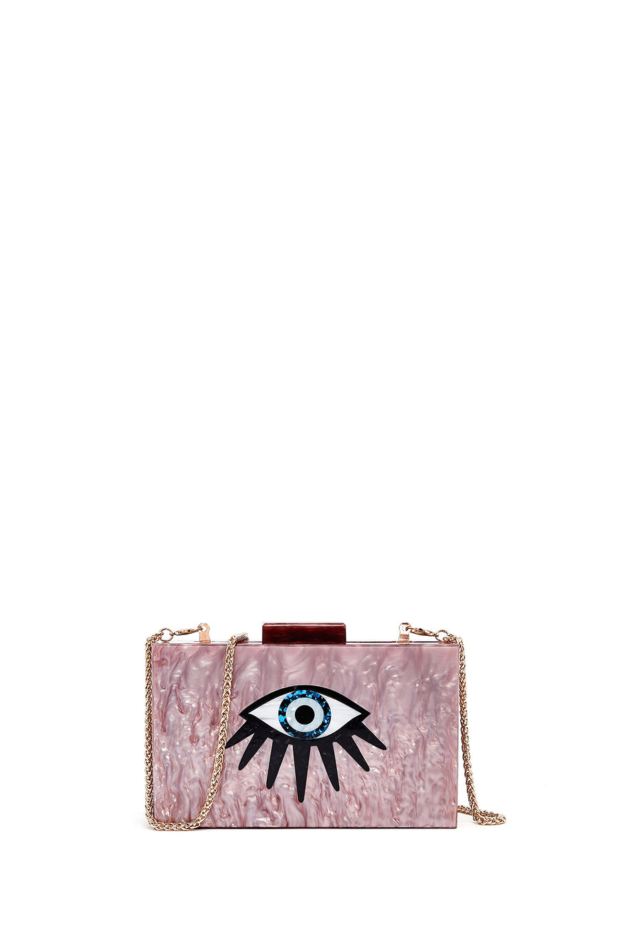 Women's Pink Long Chain Strap Mini Evening Box Bag 25SBD2735PV | Derimod