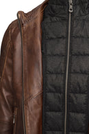 Mbappe Men's Brown Leather Jacket | Derimod