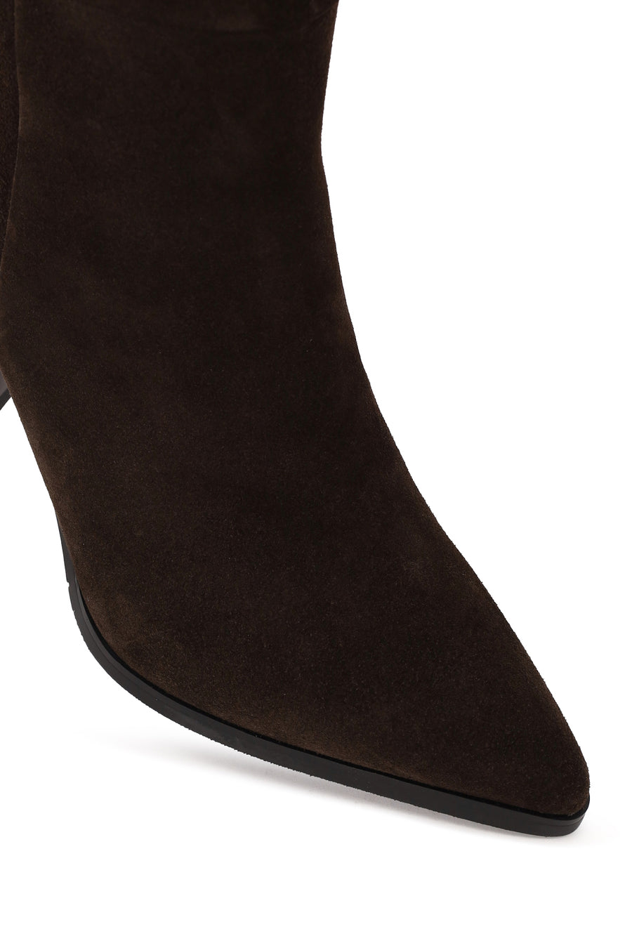 Woman Brown Zip Closure Heeled Suede Boot
