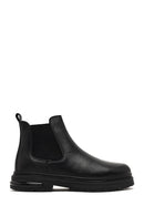 Male Black Thick-Soled Leather Chelsea Boots | Derimod