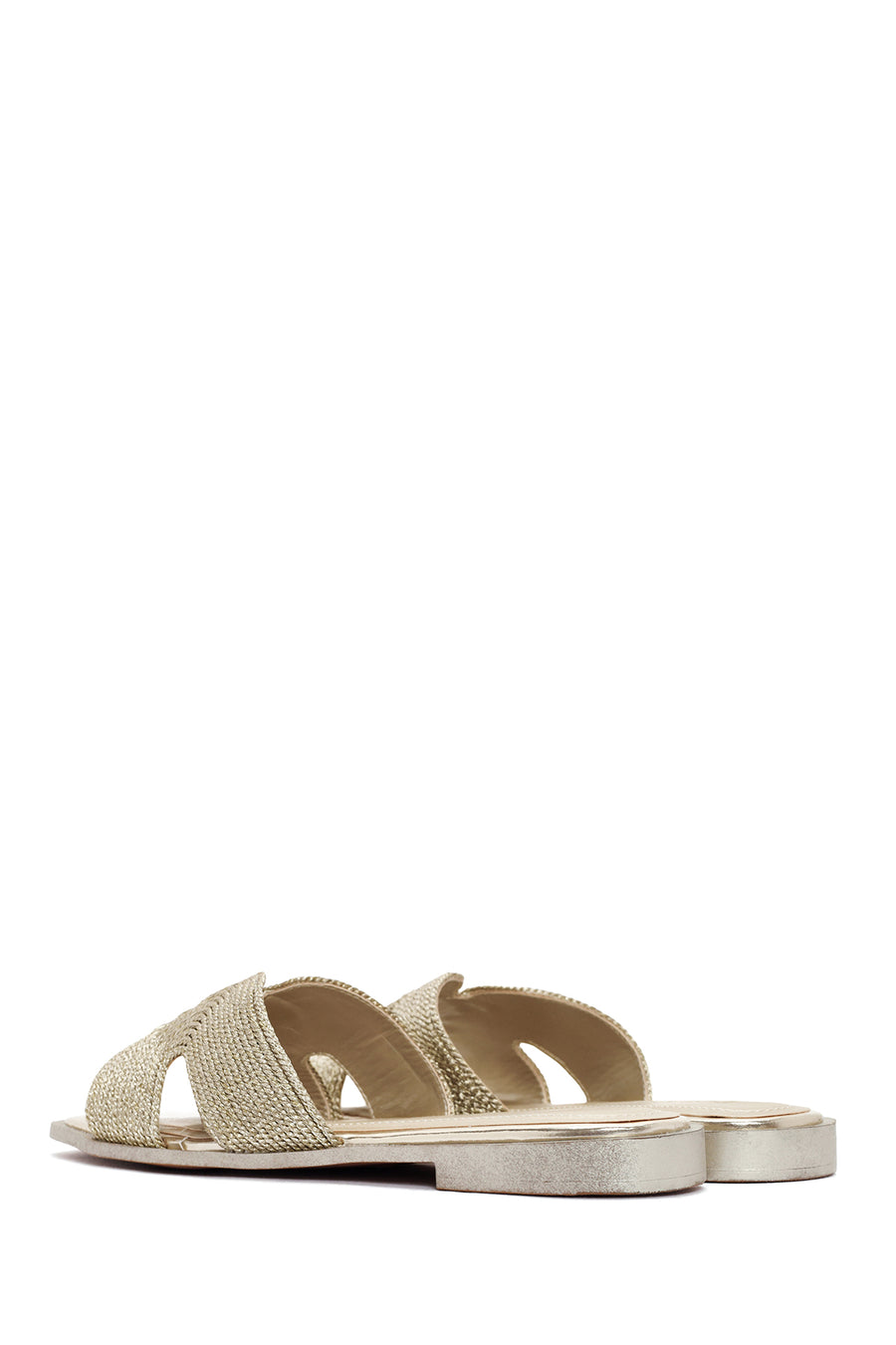 Women's Gold Metallic Knitted Slippers