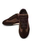 Kadın Kahverengi Bağcıklı Süet Deri Sneaker | Derimod