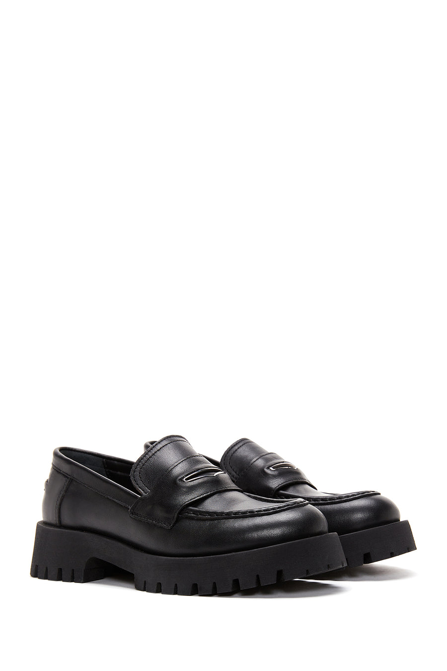 Women's Black Leather Loafer