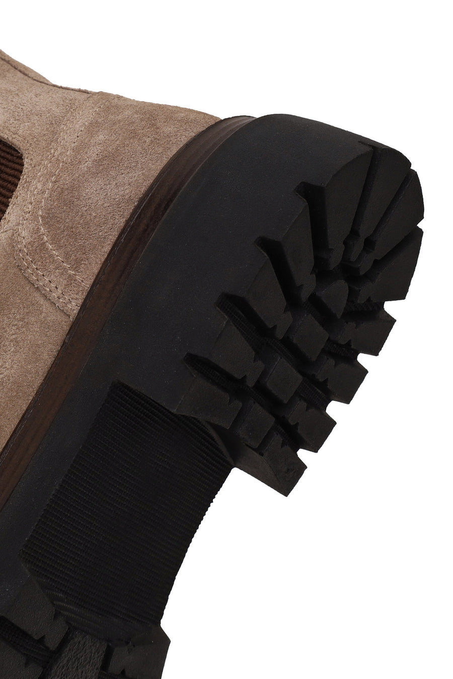 Male Beige Thick-Soled Suede Chelsea Boots