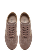 Women's Mink Lace-Up Suede Leather Sneakers | Derimod