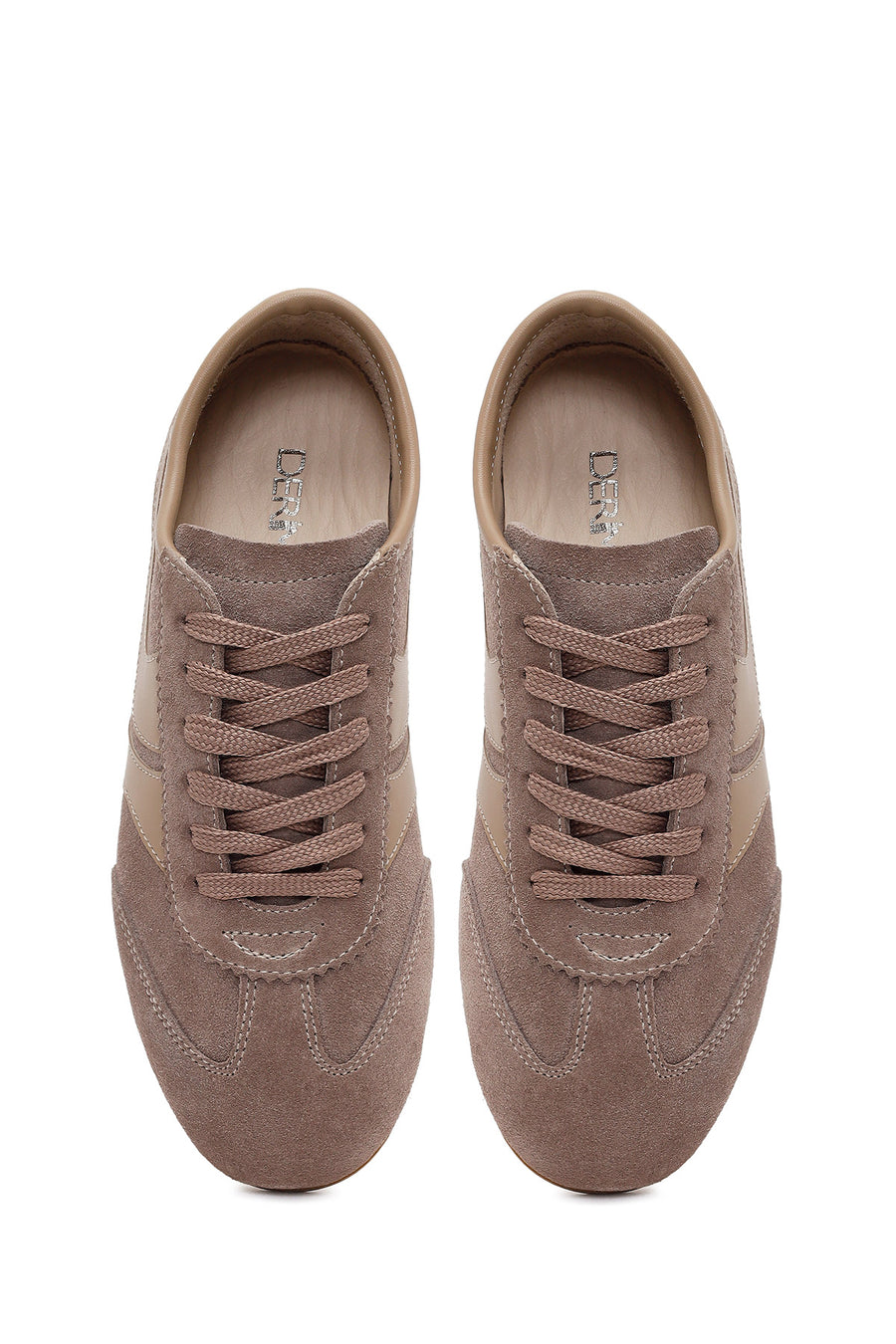 Women's Mink Lace-Up Suede Leather Sneakers