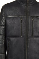 Zermatt Male Black Mandarin Collar Teddy Jacket | Derimod