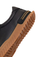 Erkek Siyah Bağcıklı Deri Casual Sneaker | Derimod
