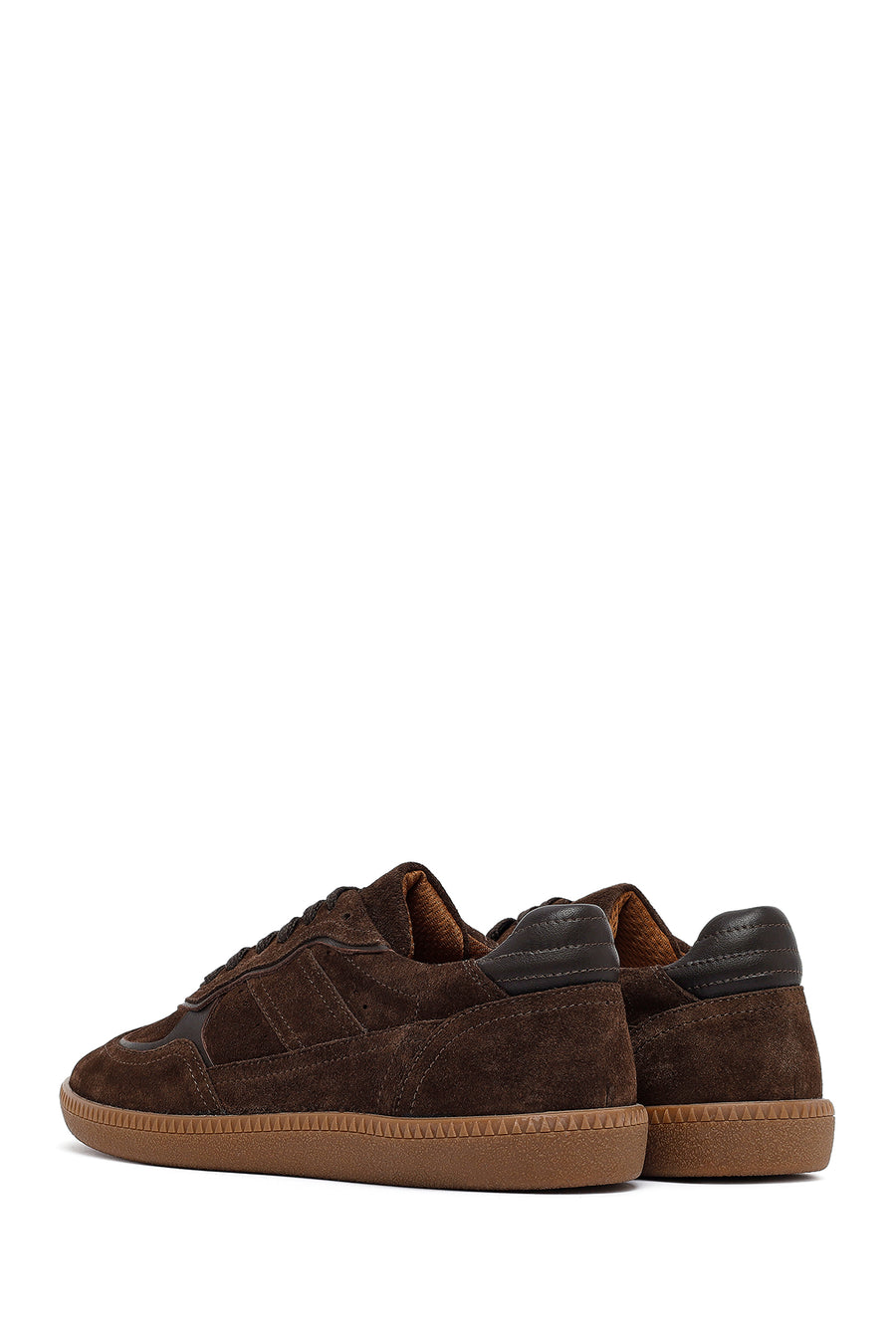 Woman Brown Lace-Up Suede Leather Sneaker