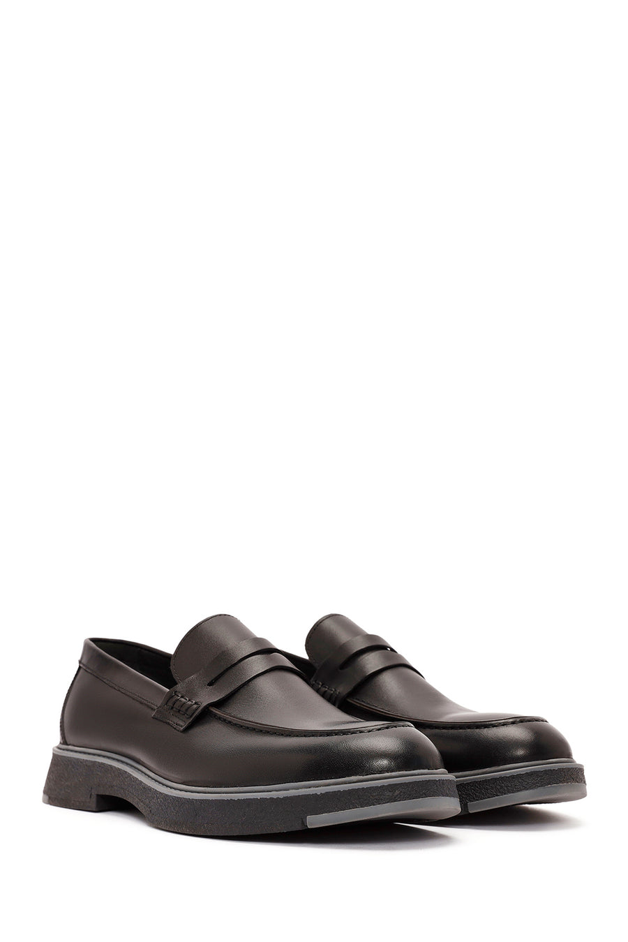 Men's Black Leather Casual Loafer