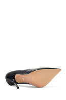 Women's Black High Thin Heel Leather Stiletto | Derimod