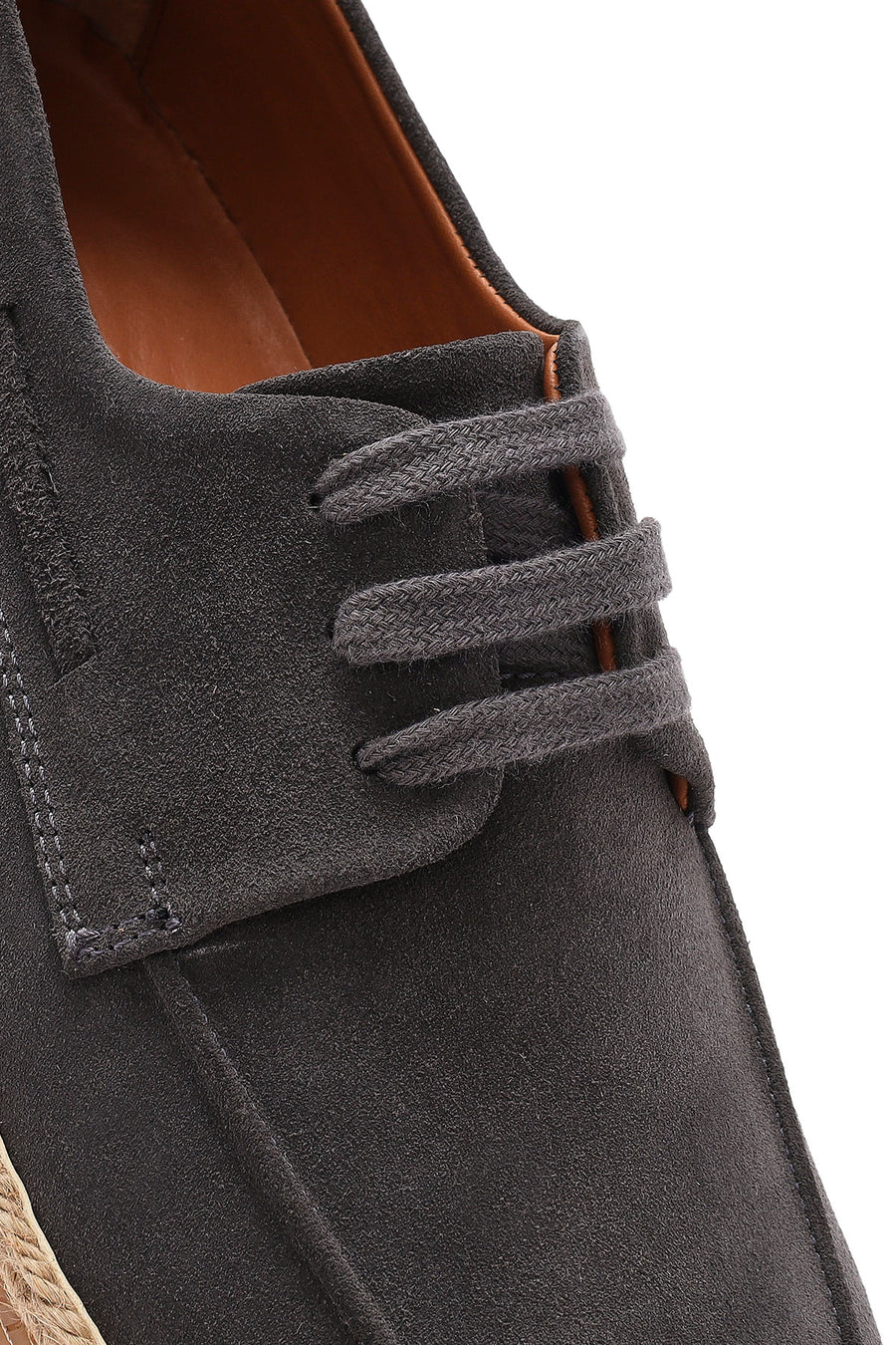 Men's Gray Lace-up Suede Leather Casual Shoes