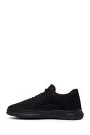 Erkek Siyah Bağcıklı Kalın Tabanlı Nubuk Deri Casual Sneaker | Derimod