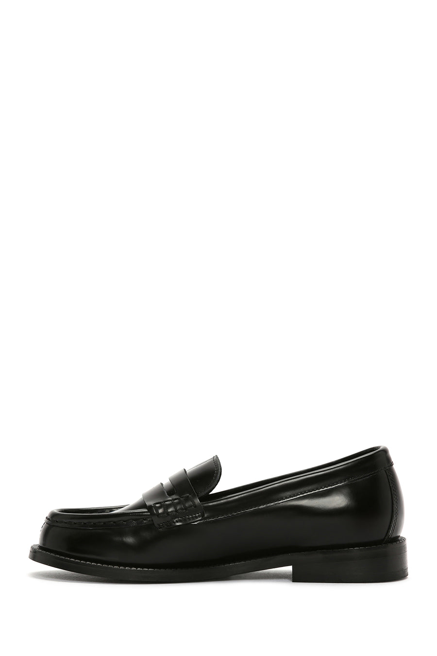 Women's Black Leather Masculine Loafer
