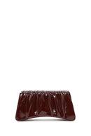 Woman Burgundy Chain Strap Patent Leather Evening Shoulder Bag | Derimod