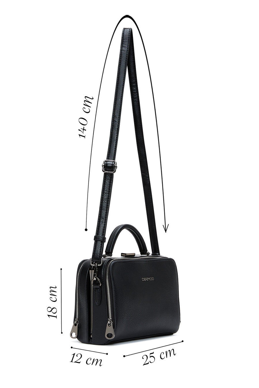Woman Black Long-Strap Shoulder Bag
