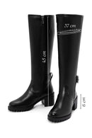 Women's Black Heeled Zippered Casual Boots | Derimod