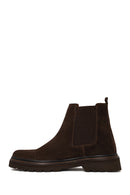 Male Brown Suede Casual Chelsea Boots | Derimod