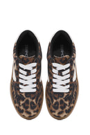 Women's Leopard Lace-Up Chunky Sole Sneakers | Derimod