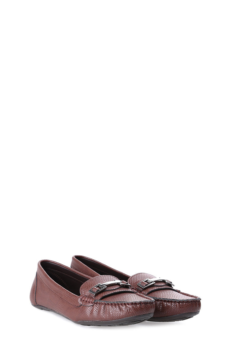 Tokalı Kahverengi Kadın Loafer