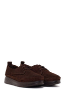 Woman Brown Lace-Up Thick-Soled Suede Comfort Shoes | Derimod
