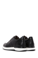 Erkek Siyah Bağcıklı Deri Casual Sneaker | Derimod