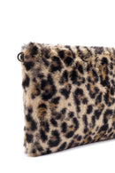 Kadın Leopar Zincir Askılı Peluş Portföy Çanta | Derimod