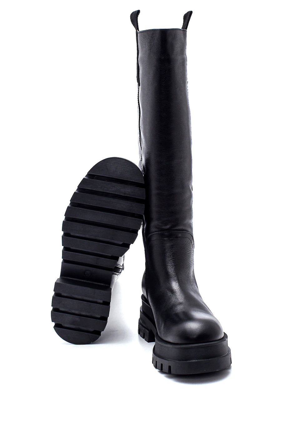 Women's Leather Zippered Boots