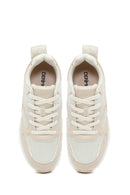 Woman Beige Lace-Up Wedge Sneaker | Derimod