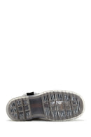 Women's Gray Suede Leather Buckle Flat Boots | Derimod