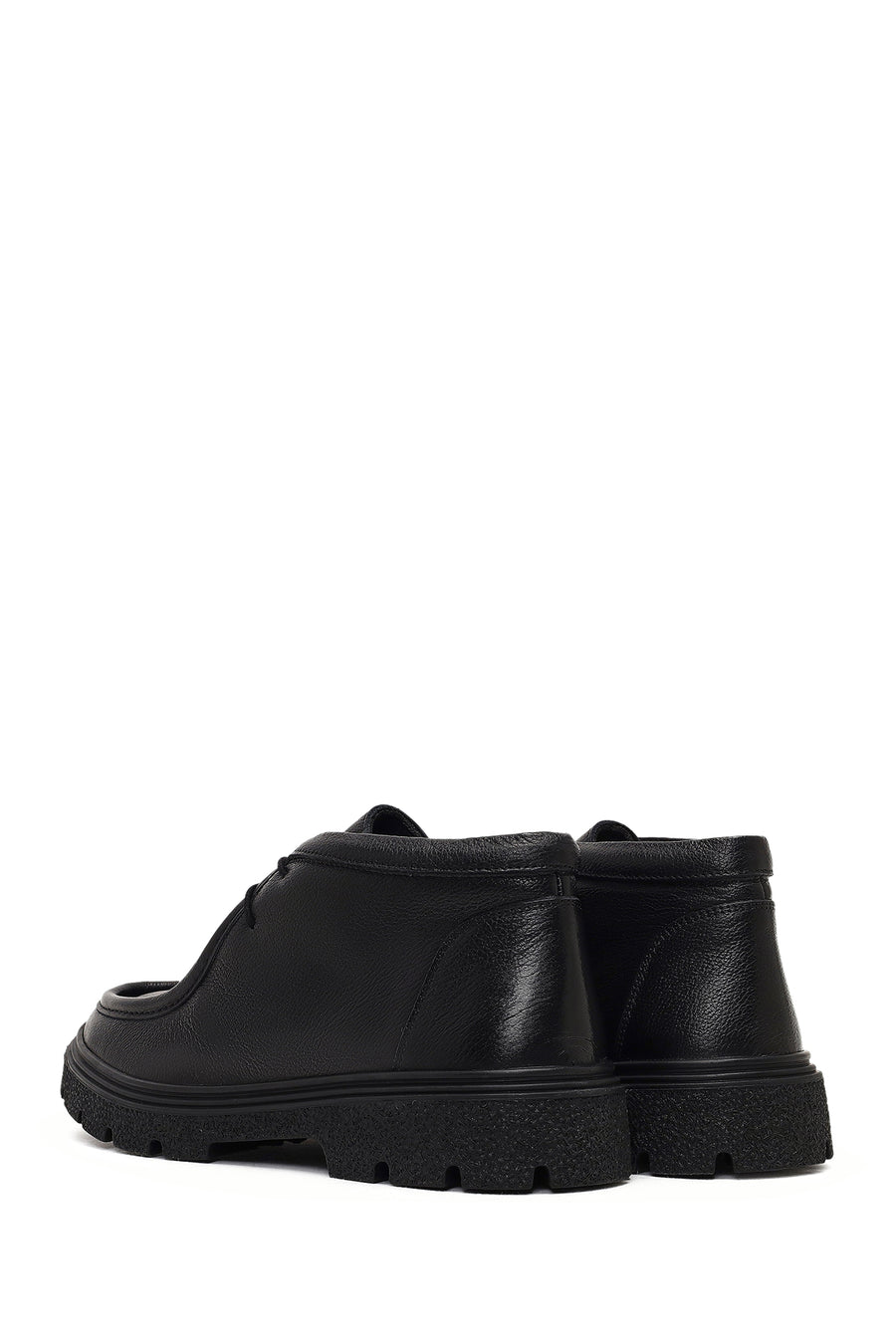 Men's Black Lace-Up Leather Casual Boot